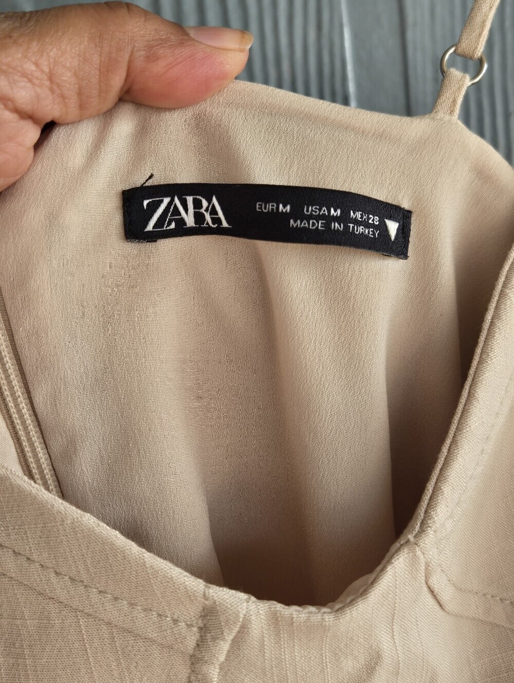 Zara Beige Spaghetti-Strap Maxi Dress with Side Slit - Picture 8 of 10